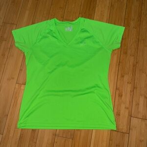 Bright Green V-Neck Women's Top